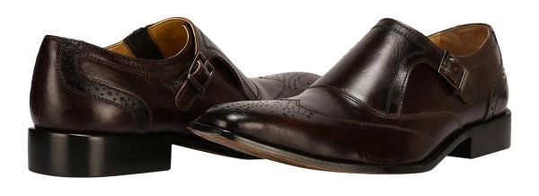 Zapatos Clooney Leather Oxford Style Monk Straps para hombre