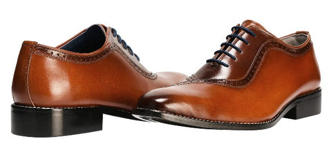 Zapatos elegantes marrones estilo Oxford de cuero genuino Debonair para hombres