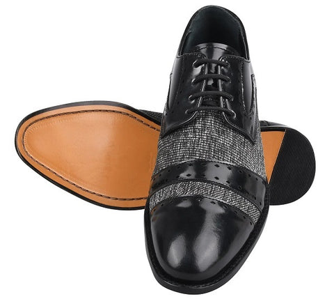 Yuma Leather Textile Derby Style Dress Shoes