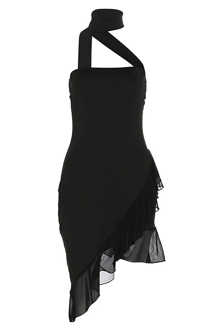 Black Side Ruffles Tube Dress – ADONIS BOUTIQUE