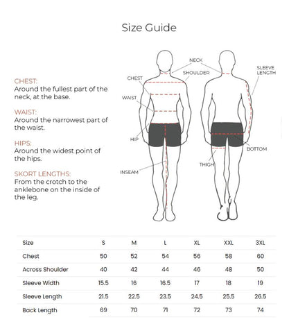 Naga Homme Size Chart – Sporty Pro