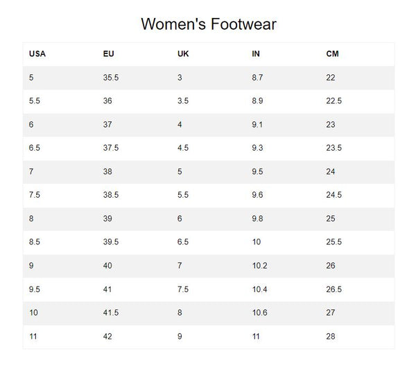 Timberland Footwear Size Chart – Sporty Pro