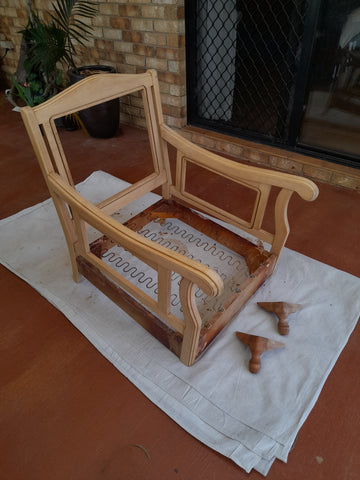 Timber & Rattan armchair - fully sanded