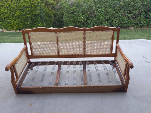 After - 3 Seater Timber & Rattan Couch