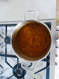 Cooked Rustic Aussie Tomato Relish still in the pot ready to thicken.