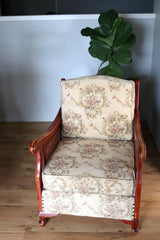 Timber & Rattan Armchair - before - from the front