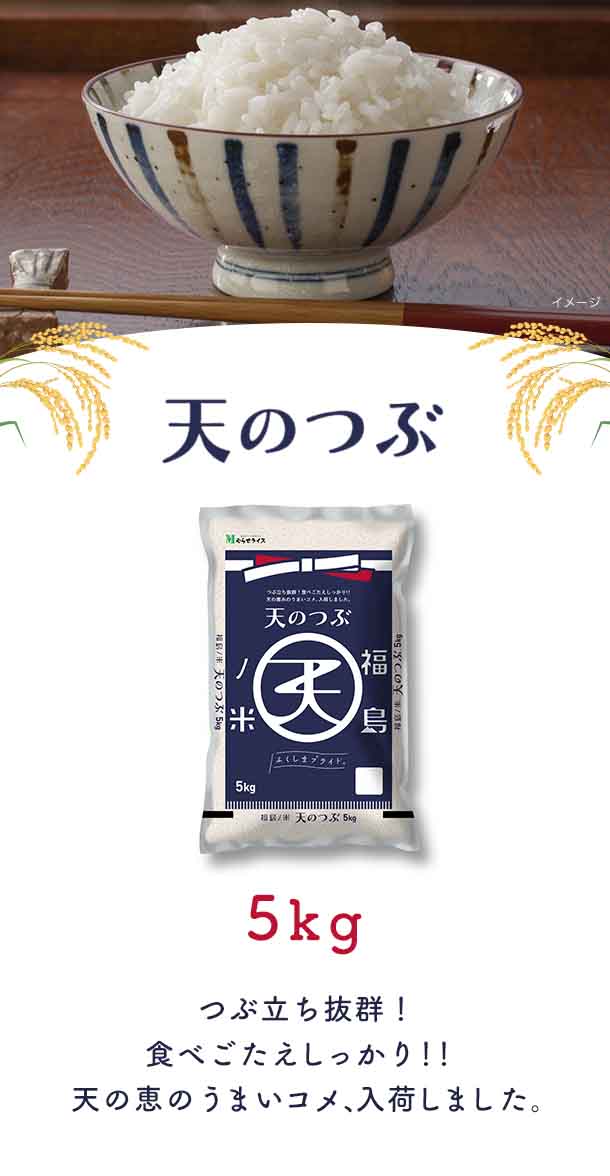 新米「福島県産　天のつぶ」5kg×2袋の通販｜Kuradashiでフードロス・食品ロス削減！