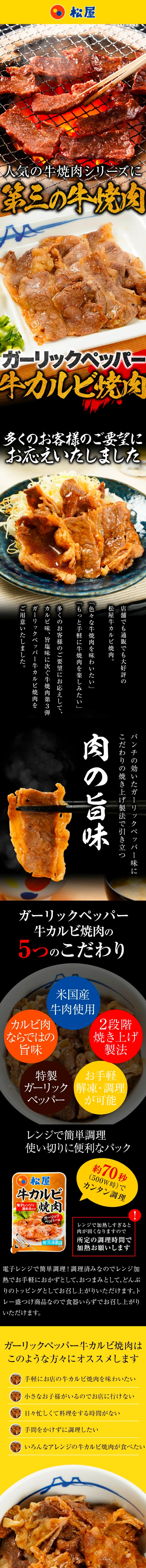 松屋「牛カルビ焼きガーリックペッパー味」60g×10個の通販｜Kuradashi