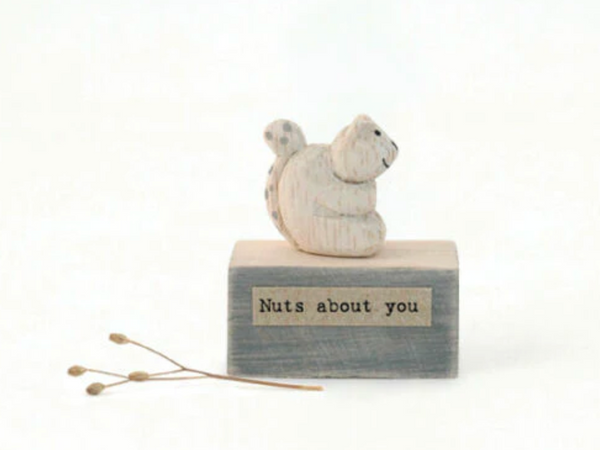 SQUIRREL NUTS ABOUT YOU WOODEN BLOCK BY EAST OF INDIA