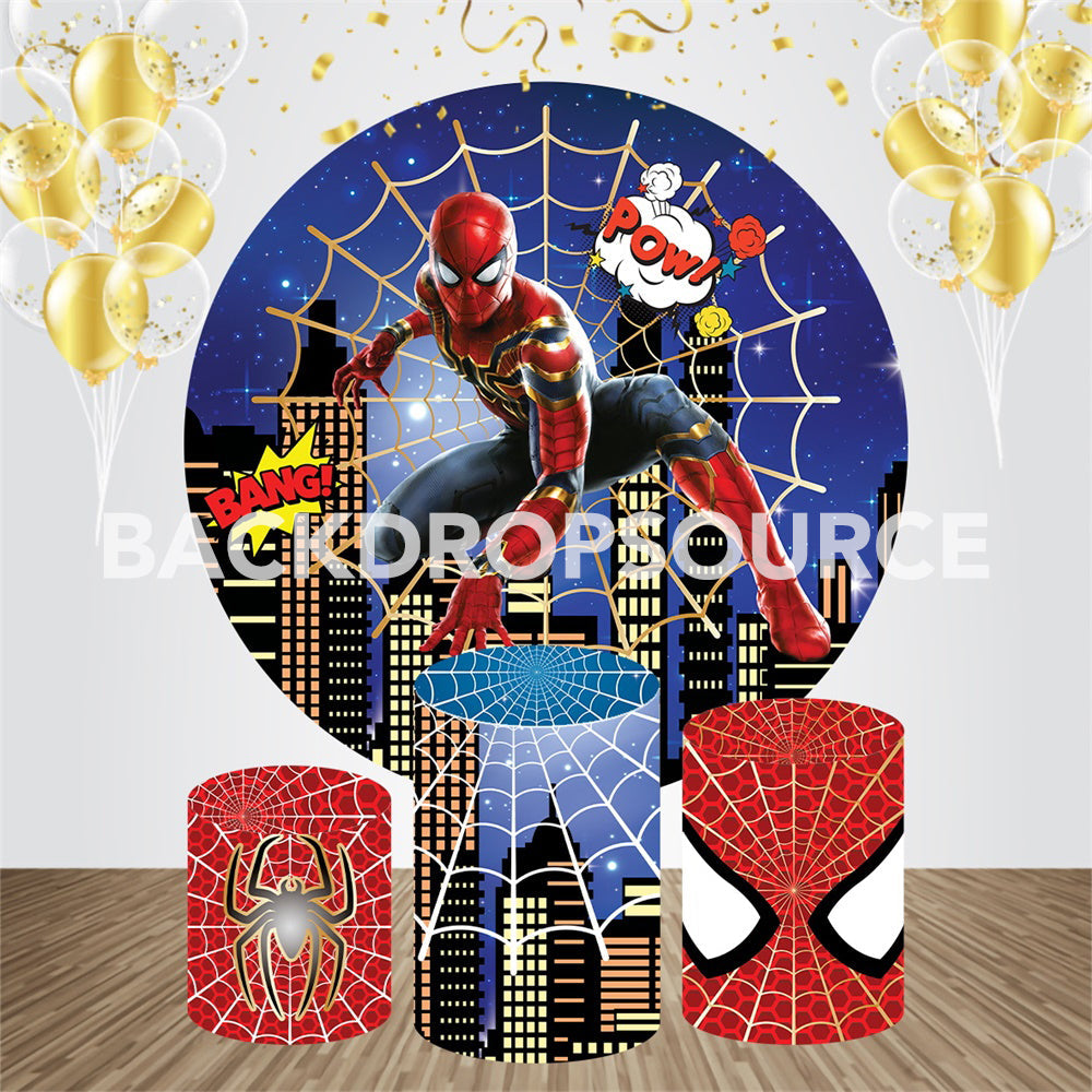Spider Man Event Party Round Backdrop Kit – Backdropsource Spain
