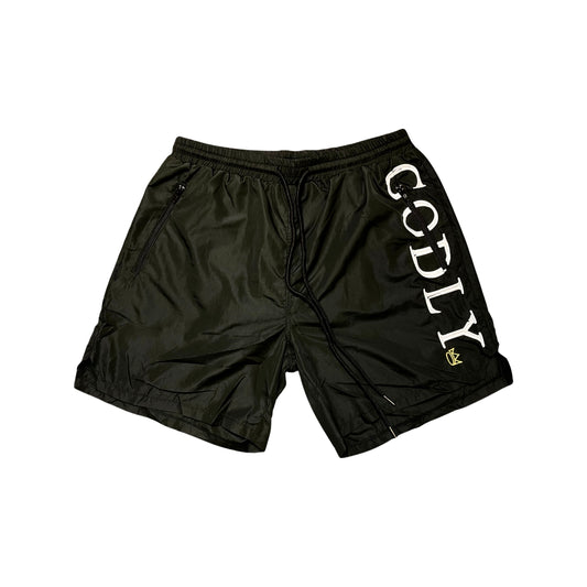 Godly Logo Print Shorts Storm Grey – Godly.The.Brand