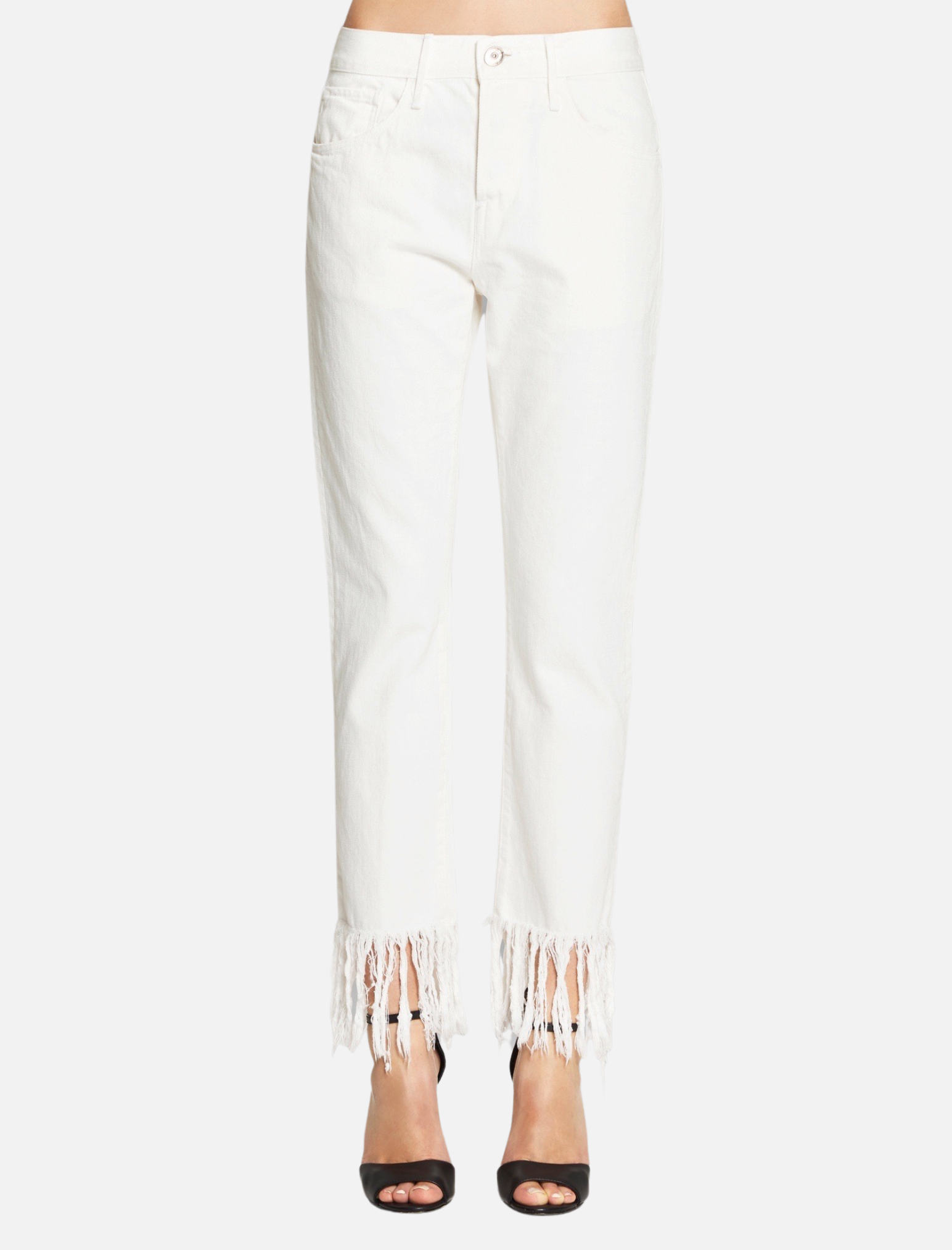 Straight Crop Fringe Jean