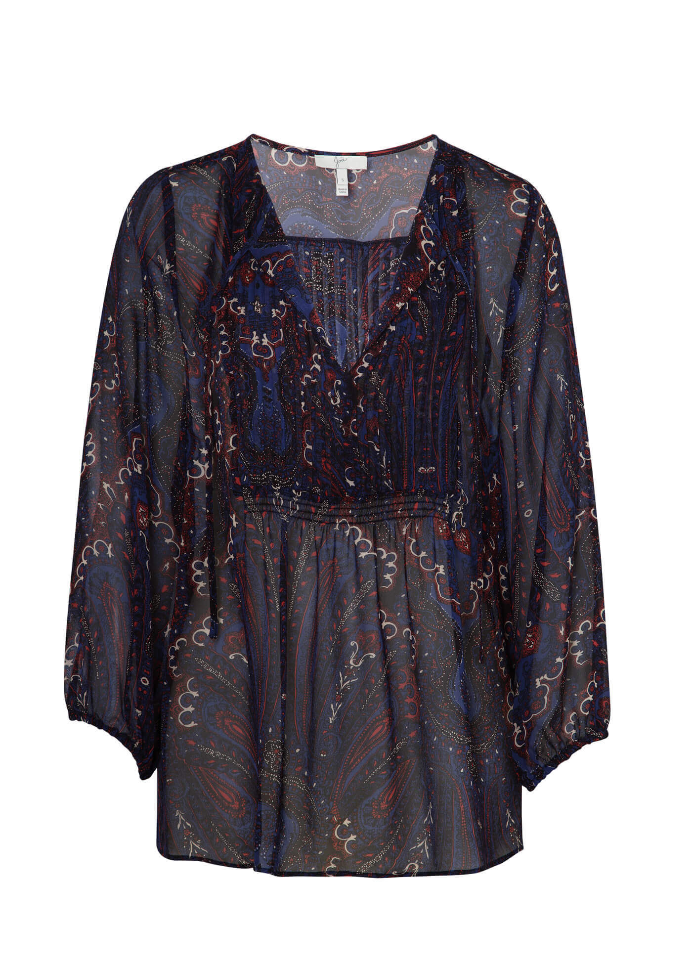 Vandrea Paisley Print Sheer Blouse