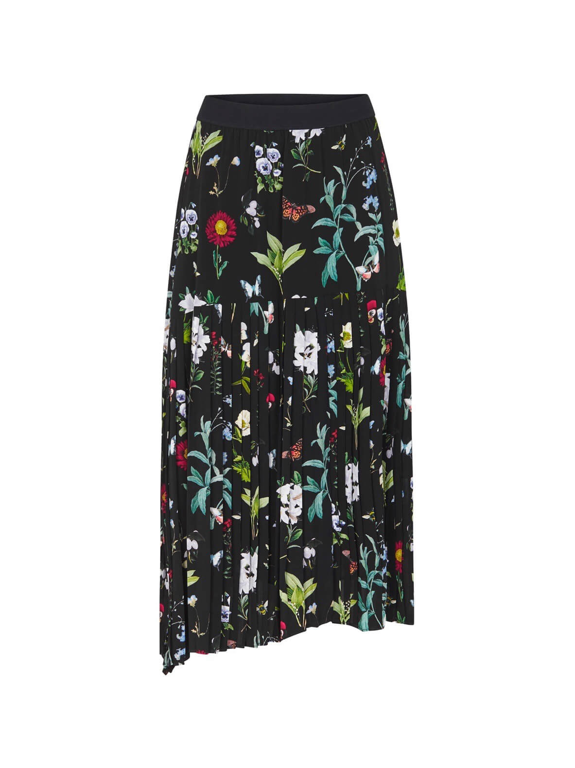 Talise Pleated Floral Midi Skirt