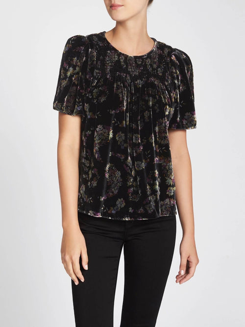 rebecca taylor velvet and lace top