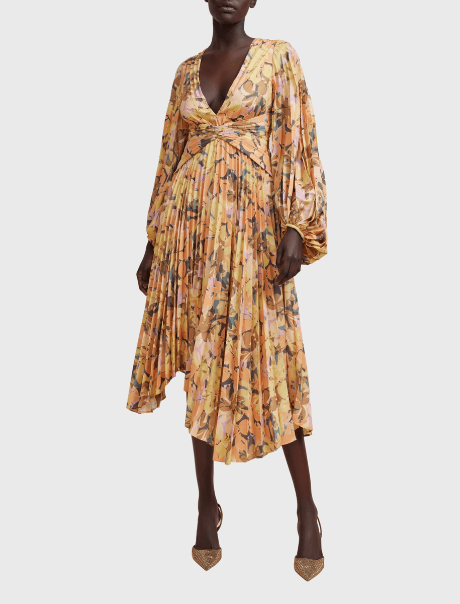 Acler Long Sleeve Palms Midi Dress in Kaleidoscope Floral – Order Of Style