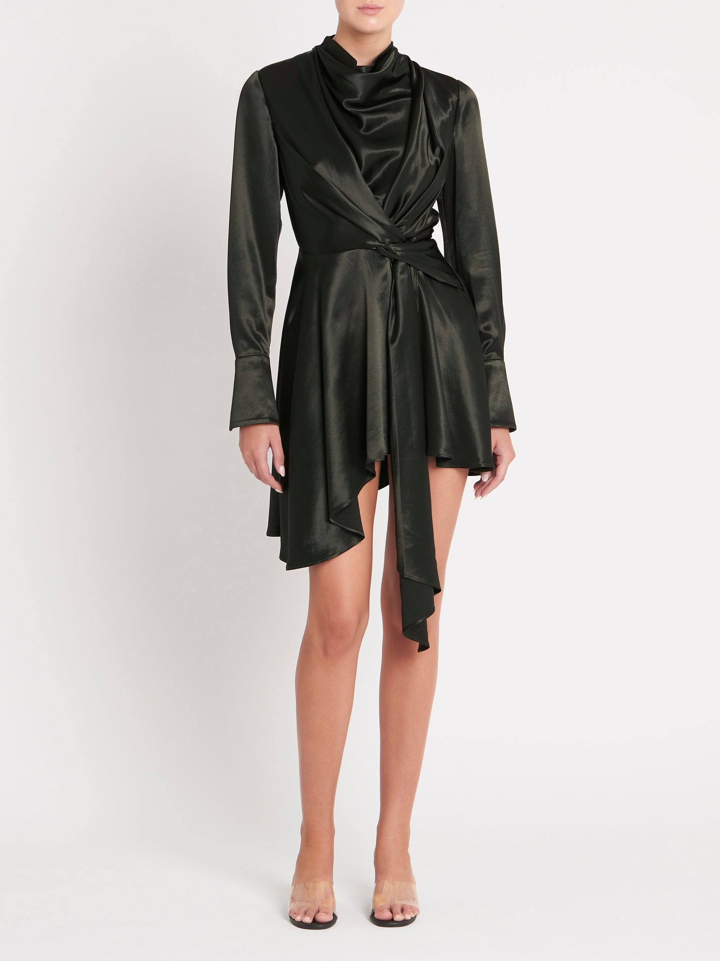 Simmons Satin Long Sleeve Dress