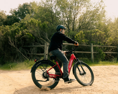 Man riding Velotric D2 electric bike