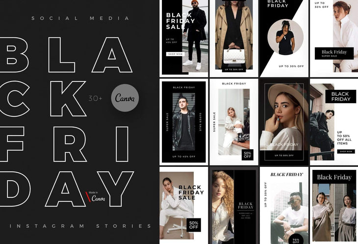 30 Black Friday Instagram Promo Stories Canva Templates – Ladystrategist  Shop