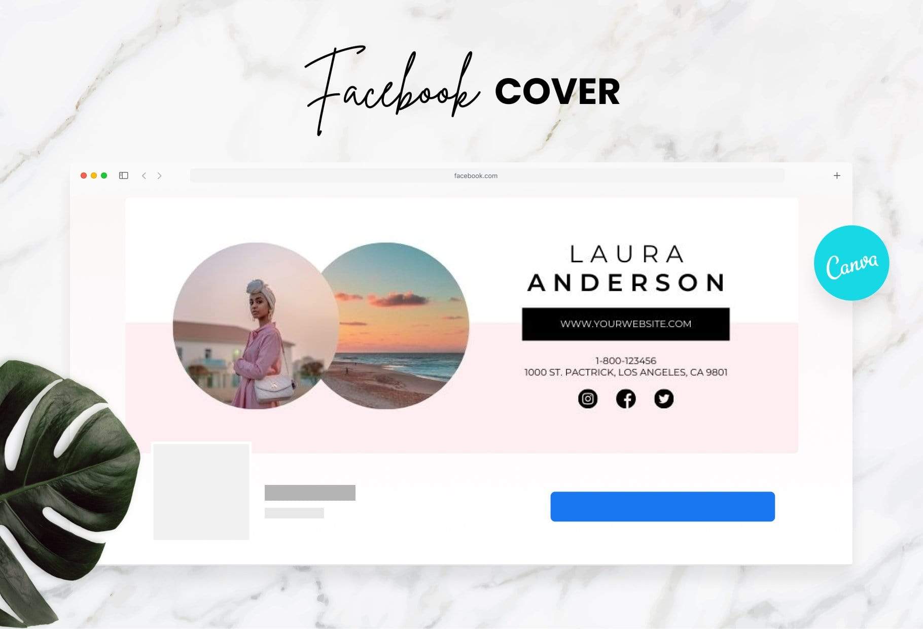 Laura Facebook Cover Canva Template – Ladystrategist Shop