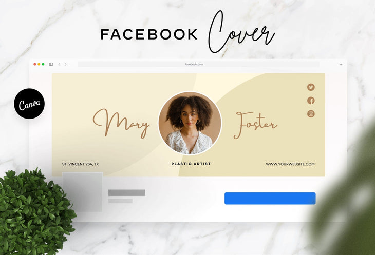 Mary Facebook Cover Canva Template – Ladystrategist Shop