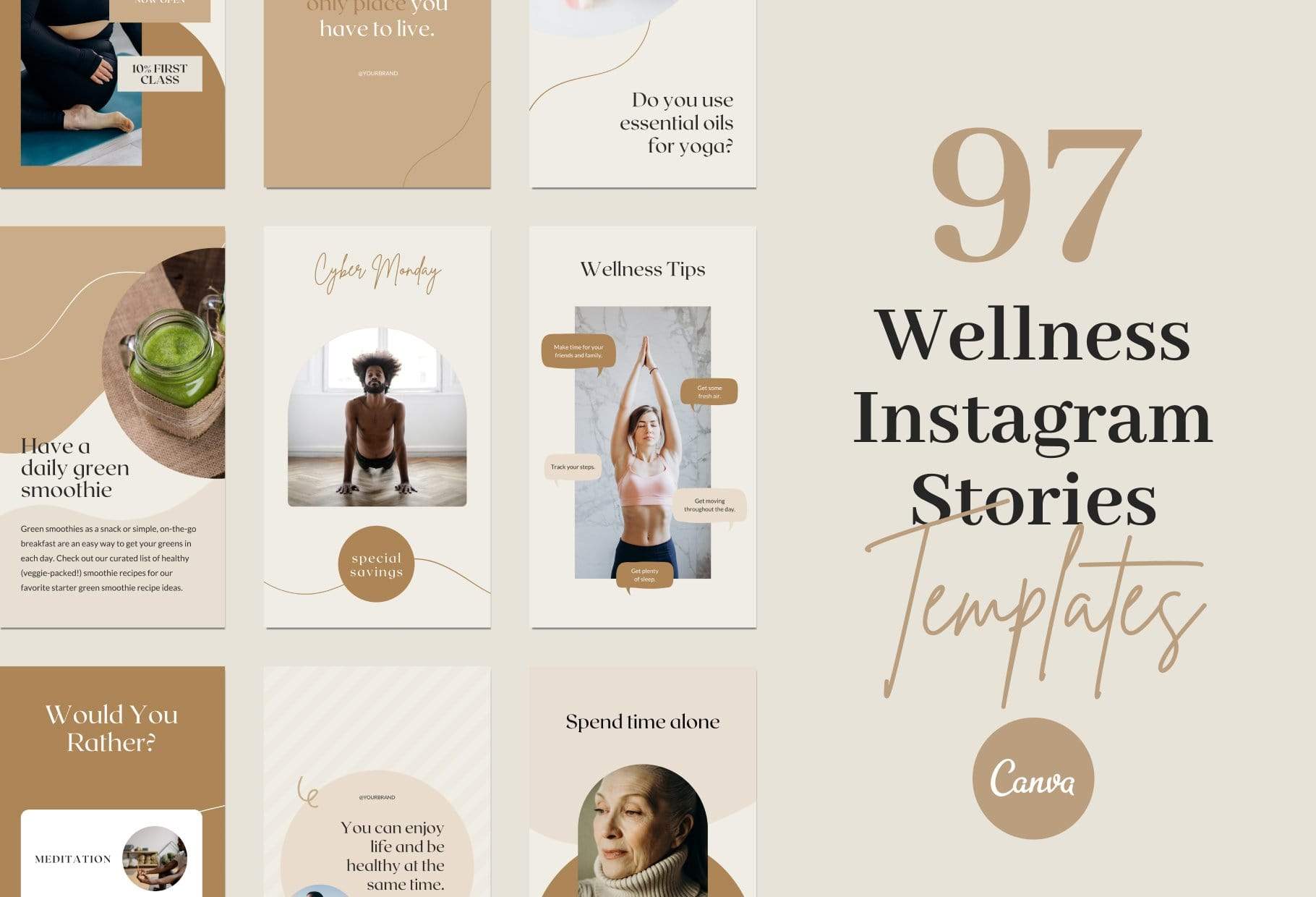 Wellness Coach 97 Done-for-You Wellness Instagram Stories Fully Editab –  Ladystrategist Shop