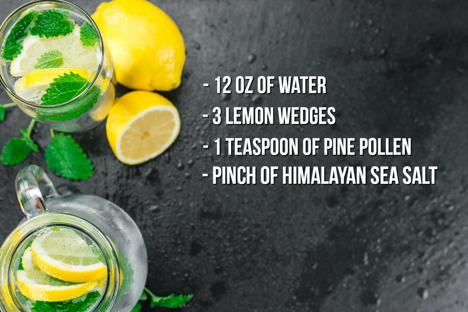 Pine Pollen Lemon and Sea Salt Water