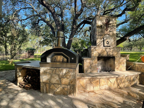 Vulcano Commercial Wood-Fired Oven from Fontana Forni in a outdoor style restaurant