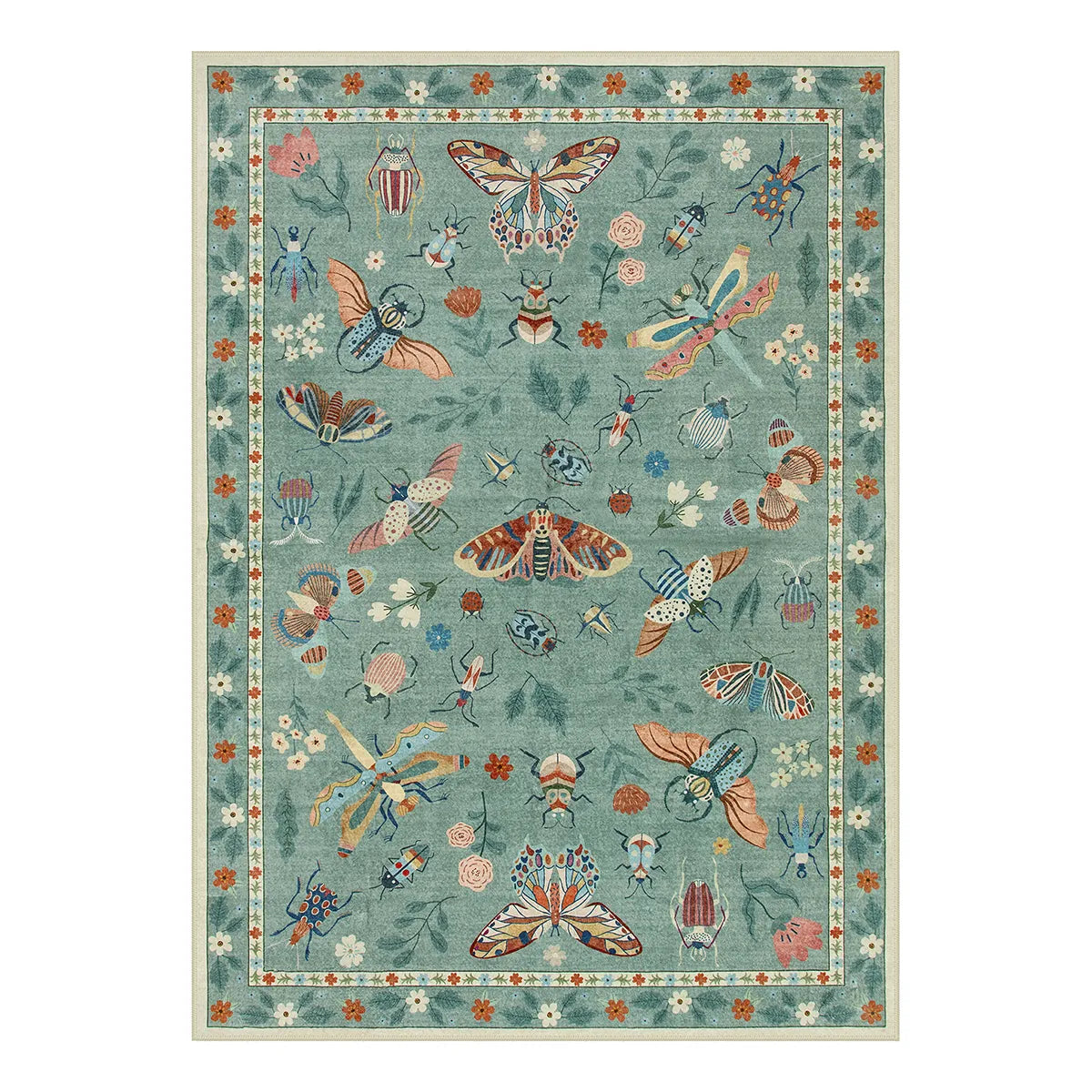 Vionnet Washable Parisian Insect Light Green Rug