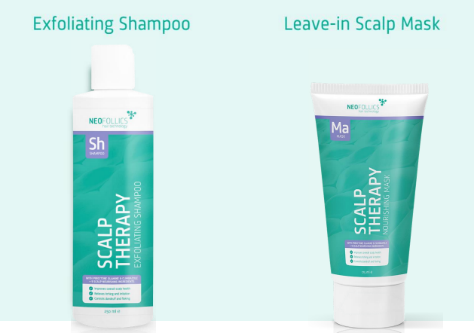 Exfoliating shampoo and nourishing mask