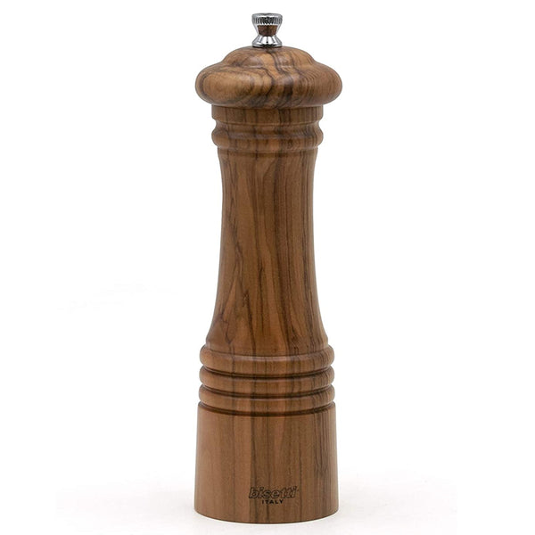 Bisetti Imperia Olive Wood Pepper Mill 8 7 8 Inches BisettiUSA