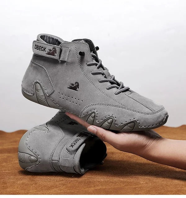 Italian Handmade Suede Velcro High Boots – Ohmays