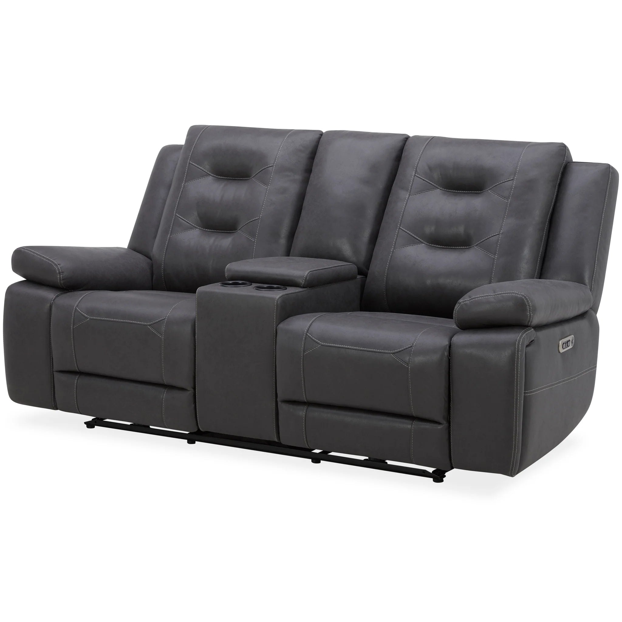 Parker Living - Caldwell Power Console Loveseat in Tahoe Charcoal - MCAL#822CPH-TACH