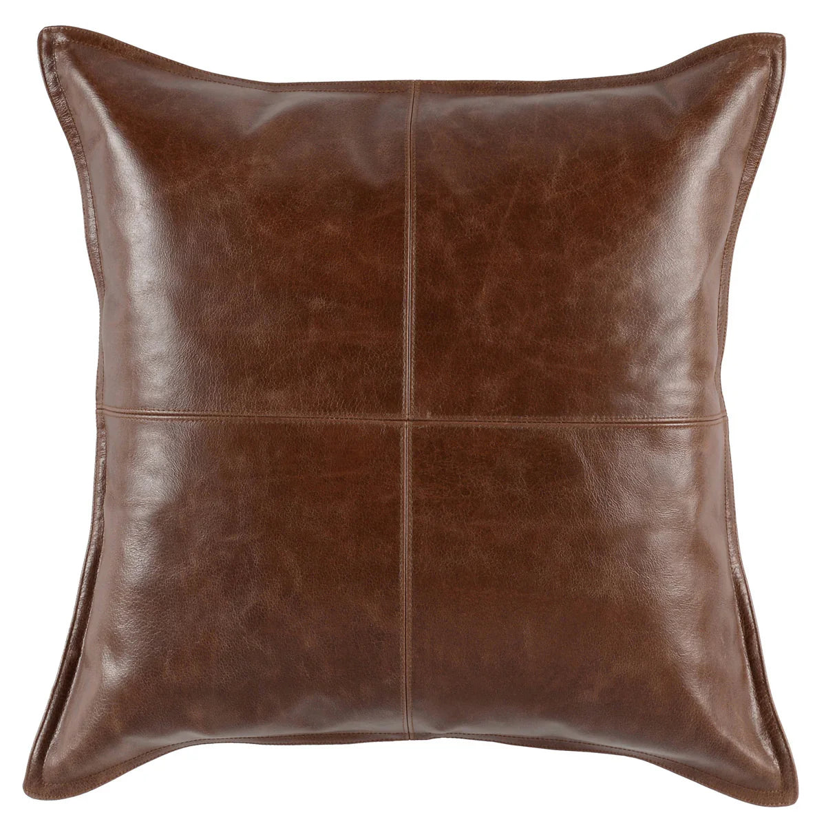 Classic Home's Villa Cheyenne 100% Leather Throw Pillow in Blue, 14"x26" - V250000