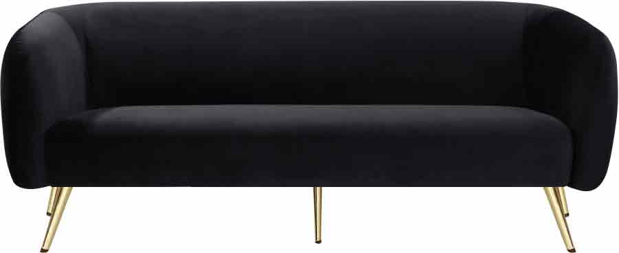 Meridian Furniture - Harlow Velvet Sofa in Black - 685Black-S