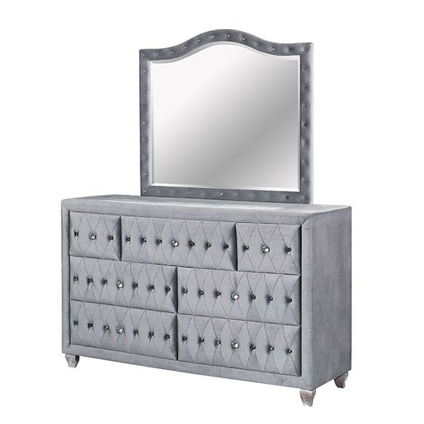 Furniture of America - Alzir 5 Piece California King Bedroom Set in Gray - CM7150-CK-5SET