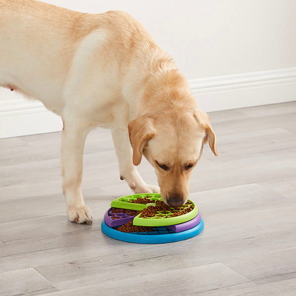 Outward Hound Green Spin N' Eat Food Puzzle Feeder Dog Bowl, 2 Cups