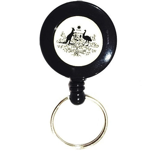 Retractable Badge Reel Black Round Heavy Duty with Alligator Clip CH-I