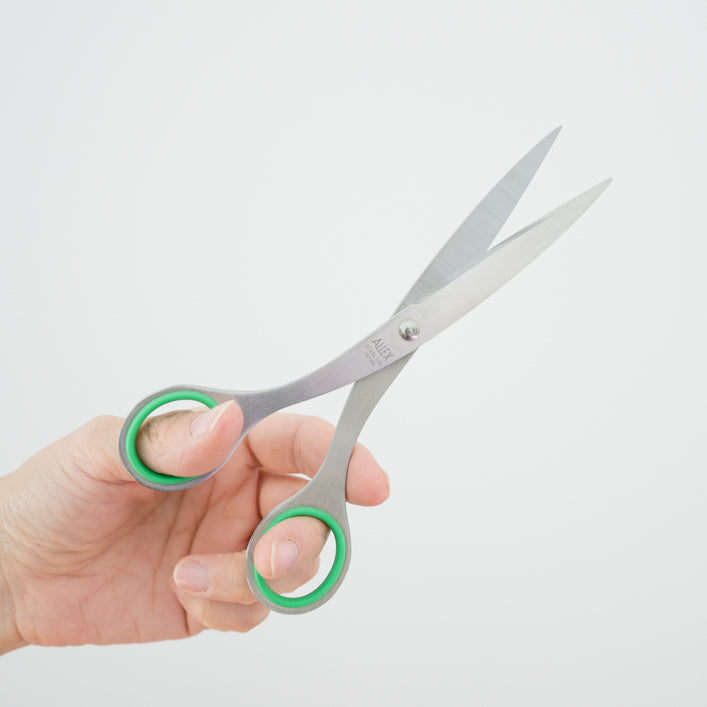 ALLEX All-Purpose Scissors (Medium Size) for Left-Handers being held by hand