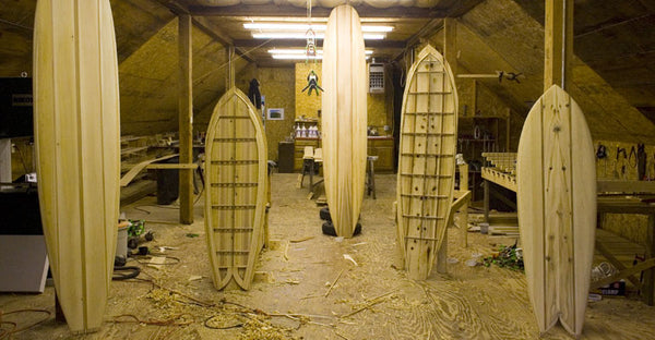 Wood Surfboards Being Built