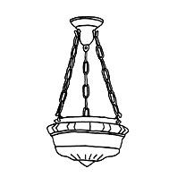 Drawing of Bowl Light Fixture Lamp
