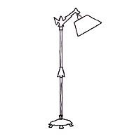 Drawing of Bridge Type Floor Lamp