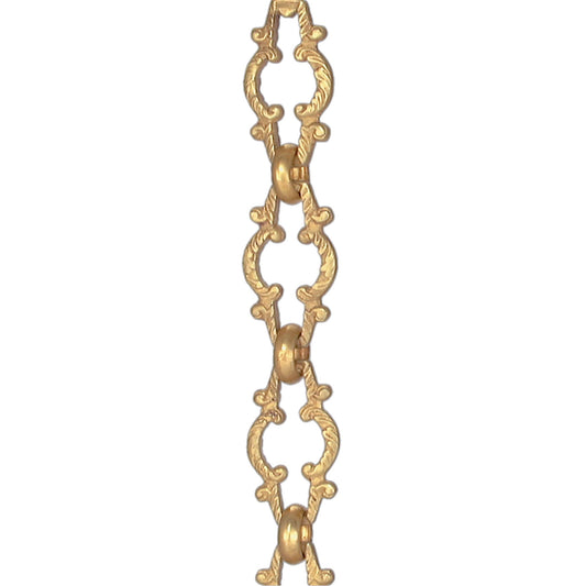 13 Gauge (1/16in.) Thick Gothic Lamp Chain - Brass Plated Finish