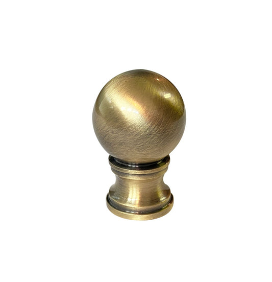 Ball Style Solid Brass Lamp Finial - Antique Brass, 1 Ht. (21180A)