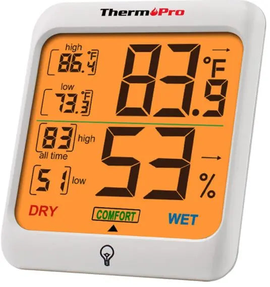 ThermoPro TP52W Digital Hygrometer Indoor Thermometer Temperature and  Humidity Gauge Monitor Indicator Room Thermometer with Backlight LCD  Display