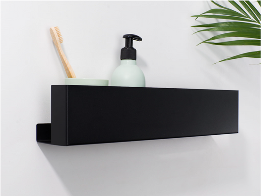 Black Rounded Shower Shelf, Modern Shower Shelf With a Curve, Curved Bathroom  Shelf, Modern Minimalist Shelves, Dabstory, RAGIO 