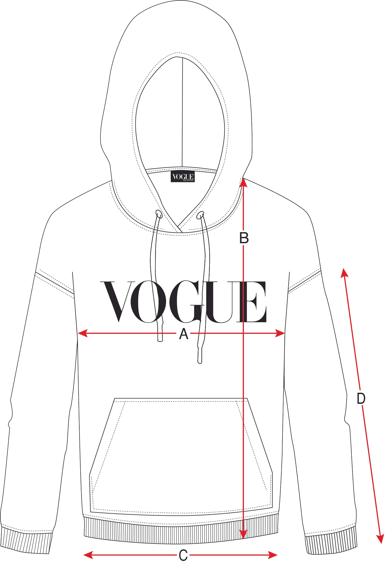 正規品 VOGUE ロゴ刺繍パーカー グレー