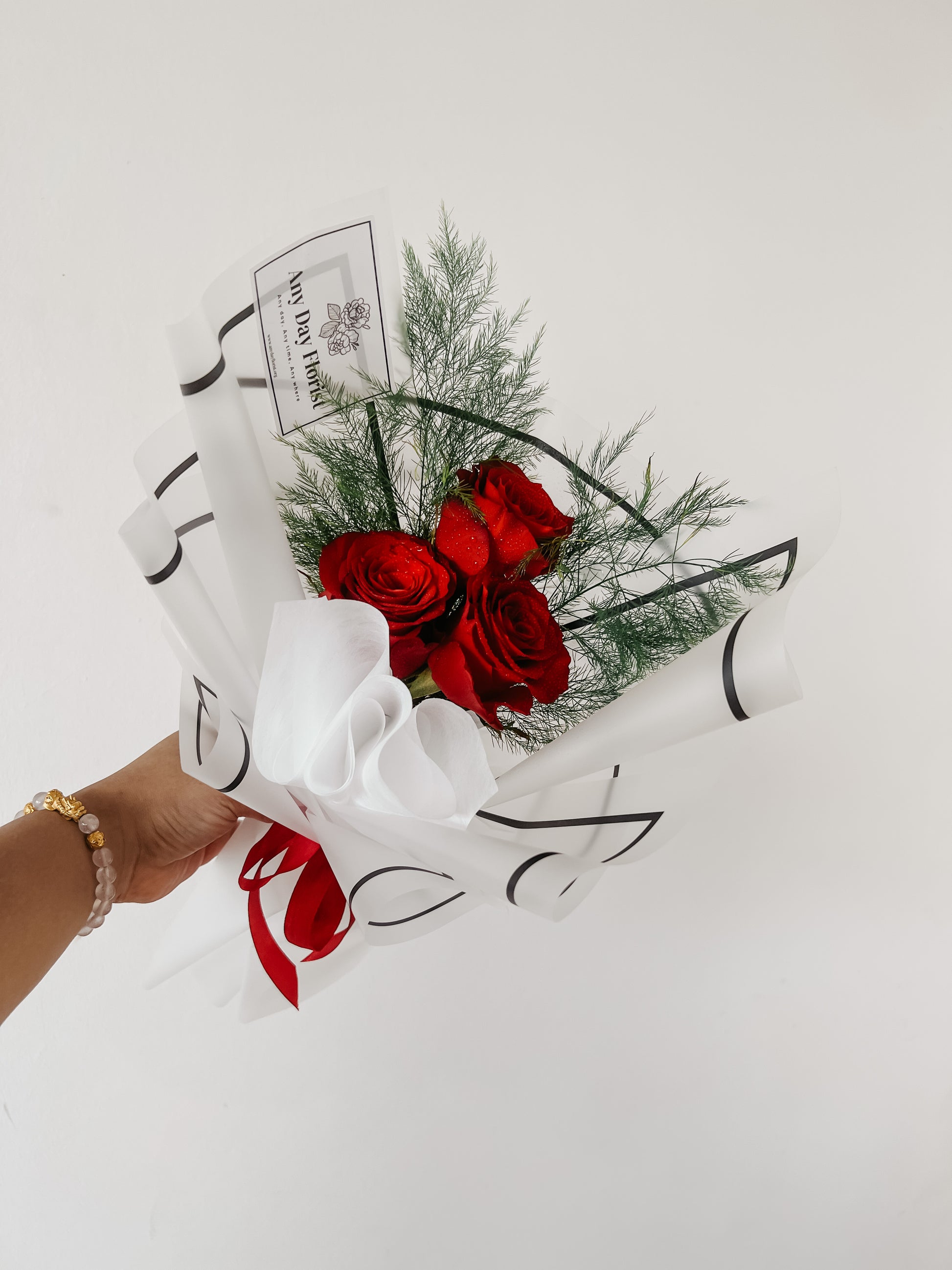 I love you Bouquet | 3 Stalk Red Roses – Any Day Florist