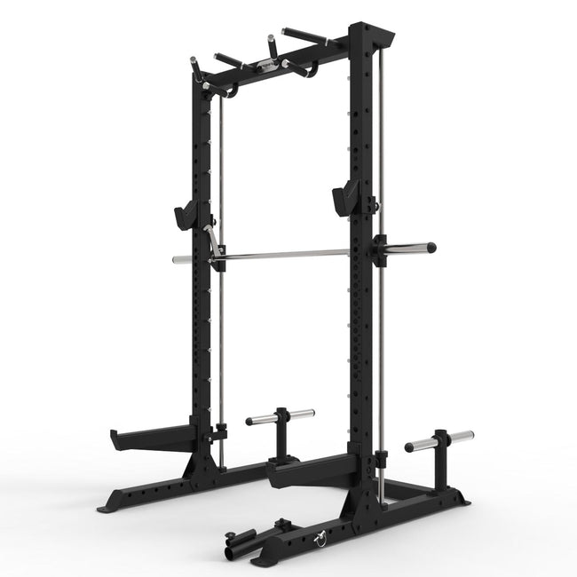 Commercial Half Rack with Smith And Lat Pull Down Low Row – Primal Strength