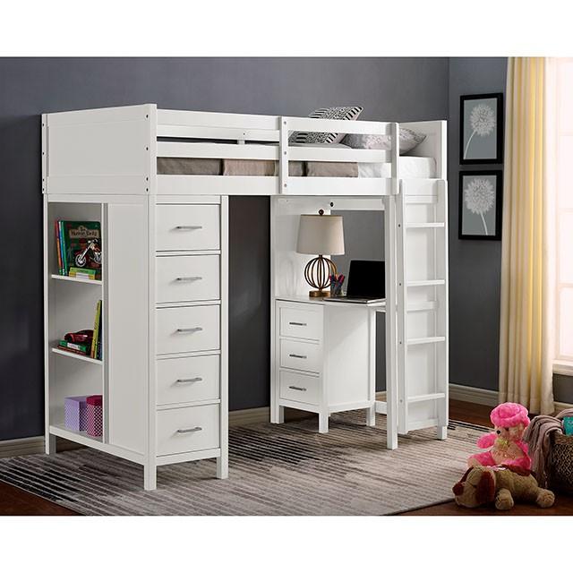 CASSIDY Twin Loft Bed w/ Drawers - Image 2